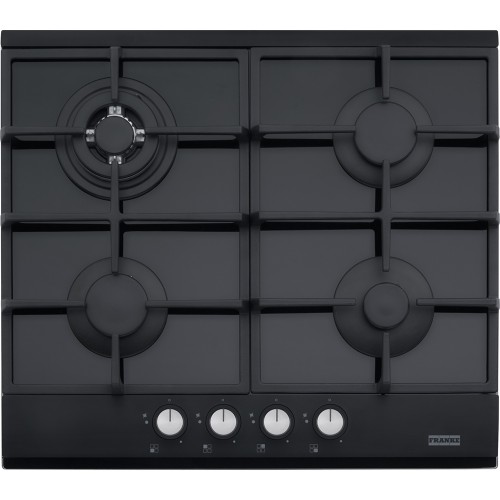 FRANKE Plita incorporabila Gaz FHNG 604 4G TC BK C Sticla neagra, 4 arzatoare, gratare fonta, 60 cm
