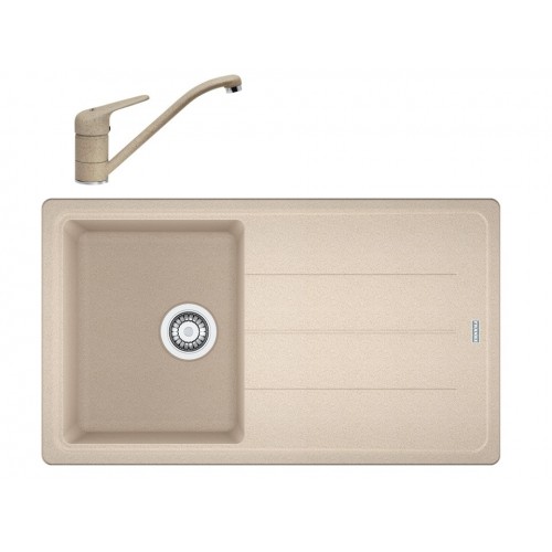 Pachet chiuveta fragranite BFG 611-86 +  baterie Novara Plus avena