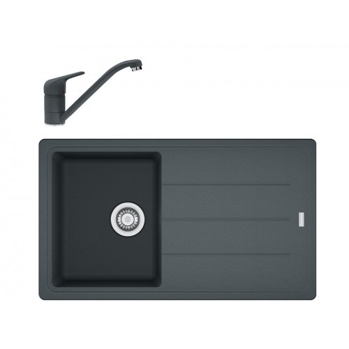 Pachet chiuveta fragranite BFG 611-86 +  baterie Novara Plus negru