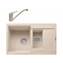 Pachet chiuveta fragranite MRG 651-78 +  baterie Novara Plus avena