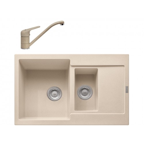 Pachet chiuveta fragranite MRG 651-78 +  baterie Novara Plus avena