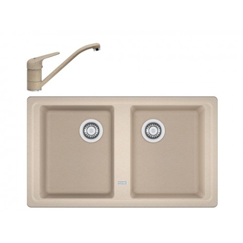 Pachet chiuveta fragranite BFG 620-86  +  baterie Novara Plus avena