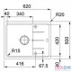 Pachet chiuveta fragranite BFG 611-62+  baterie Novara Plus alb