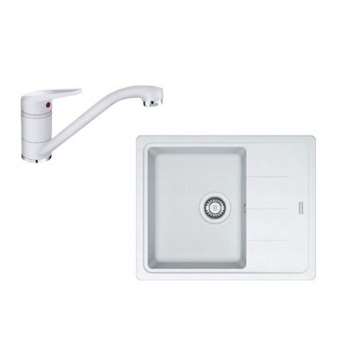 Pachet chiuveta fragranite BFG 611-62+  baterie Novara Plus alb