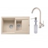 Pachet chiuveta fragranite MRG 651-78 +  baterie Pola  + dozator sapun avena