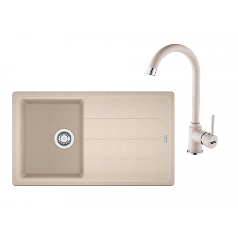 Pachet chiuveta fragranite BFG 611-86 +  baterie Pola avena