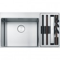 FRANKE Chiuveta Box Center BWX 220-54-27, semifilo/ filotop, inox lucios, cuva accesorii dreapta, 86 x 51cm