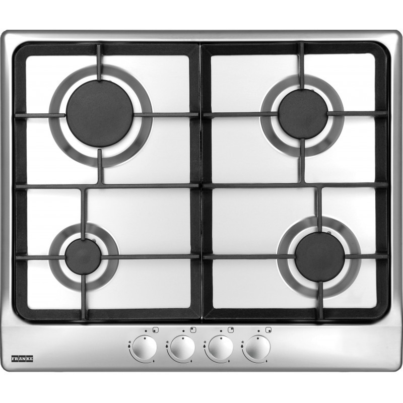 FRANKE Plita gaz FHSL 604 GAV XS C, Inox,  4 arzatoare, gratare fonta, 60 cm
