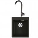 Pachet chiuveta fragranite MRG 610-39+Pola 1.0 Negru