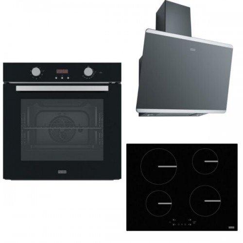 Pachet Franke Cuptor electric FSL 86 H BK  + Plita inductie FSM 654 I BK  Cristal negru+ Hota FPJ 615 V BK Crsital negru