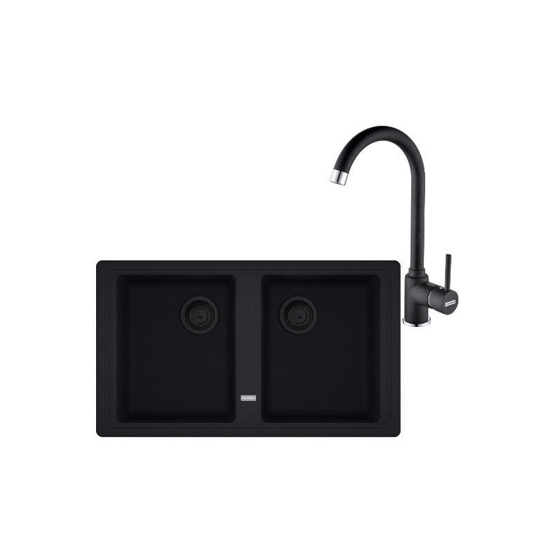 Pachet chiuveta fragranite BFG 620-86  VN+  baterie Pola negru