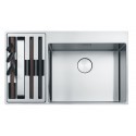 FRANKE Chiuveta Box Center BWX 220-54-27, semifilo/ filotop, inox lucios, cuva accesorii stanga, 86x51 cm
