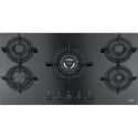 FRANKE Plita gaz Mythos FHCR 905 4G TC HE BK C, Negru, sticla, 5 arzatoare, gratare fonta, 90 cm