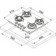 FRANKE Plita gaz Mythos FHCR 604 4G HE BK C, Negru, sticla, 4 arzatoare, gratare fonta, 60 cm
