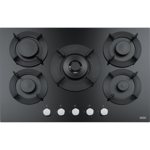 FRANKE Plita gaz Maris Free FHMF 755 4G DC C, Negru, sticla, 5 arzatoare, gratare fonta, 75 cm