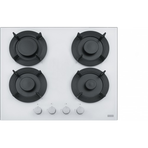 FRANKE Plita gaz Maris Free FHMF 604 4G C, Bianco/Alb, sticla, 4 arzatoare, gratare fonta, 60 cm