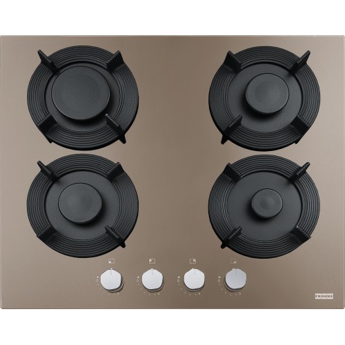 FRANKE Plita gaz Maris Free FHMF 604 4G C, Oyster, sticla, 4 arzatoare, gratare fonta, 60 cm