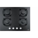 FRANKE Plita gaz Maris Free FHMF 604 4G C, Negru, sticla, 4 arzatoare, gratare fonta, 60 cm