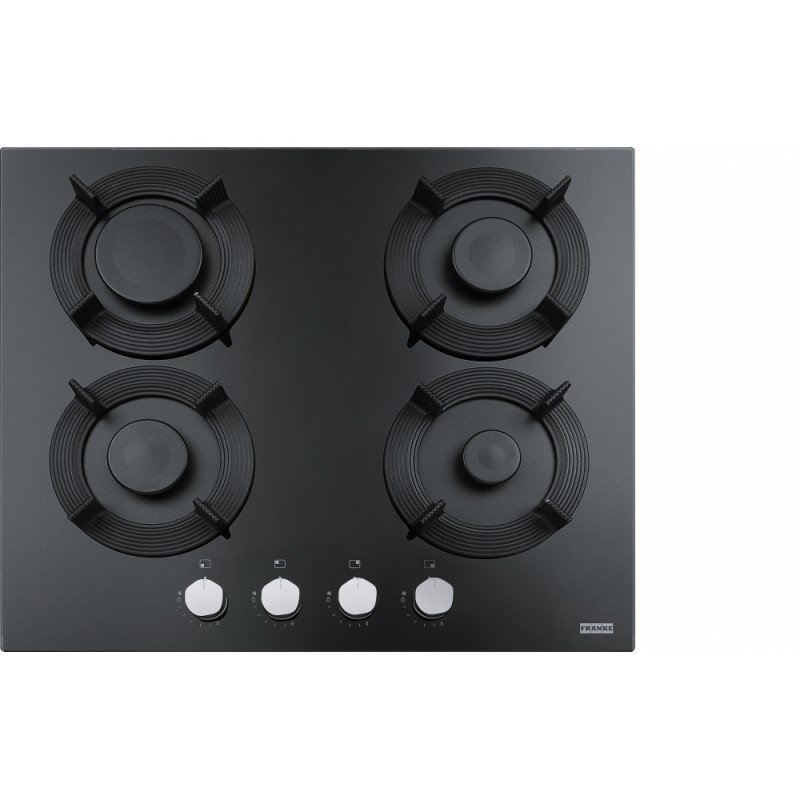FRANKE Plita gaz Maris Free FHMF 604 4G C, Negru, sticla, 4 arzatoare, gratare fonta, 60 cm