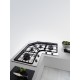 FRANKE Plita gaz colt, Neptune Angolo FHNE COR 4 3G TC XS C, Inox Satinat, 4 arzatoare, gratere fonta, 83×83 cm
