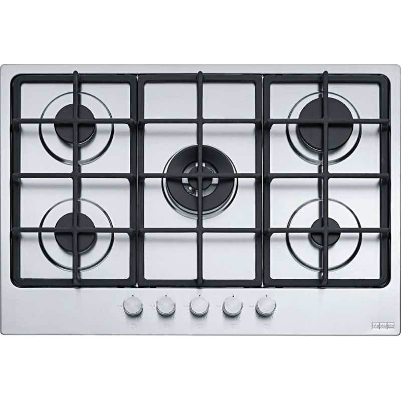 FRANKE Plita gaz Smart FHSM 755 4G DC XS C, Inox, 5 arzatoare, gratare fonta, 73 cm