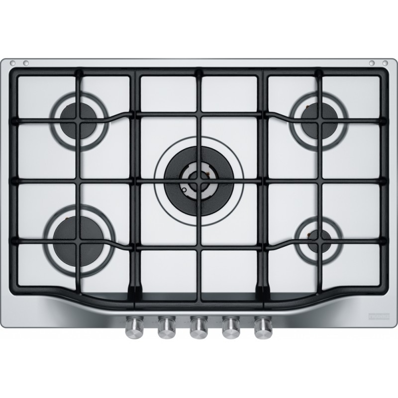 FRANKE Plita gaz Trend Line 750 FHTL 755 4G TC XS C, Inox Satinat, 5 arzatoare, gratare fonta, 75 cm