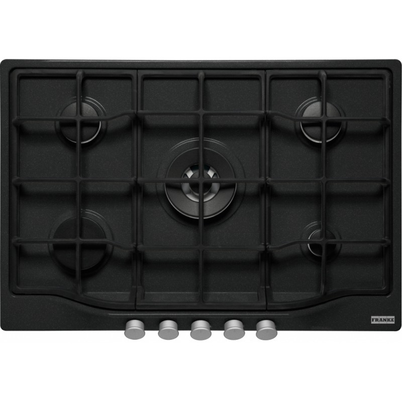 FRANKE Plita Gaz FCH 755 4G TC ON C Negru, 5 arzatoare, gratare fonta, Country, 75 cm