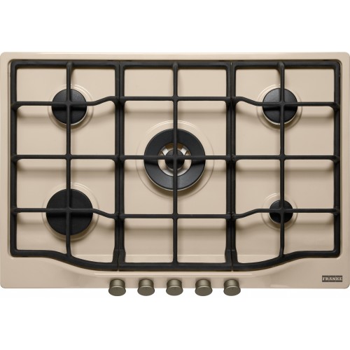 FRANKE Plita Gaz Rustic FCH 755 4G TC OA C Avena, 5 arzatoare, gratare fonta, 75 cm