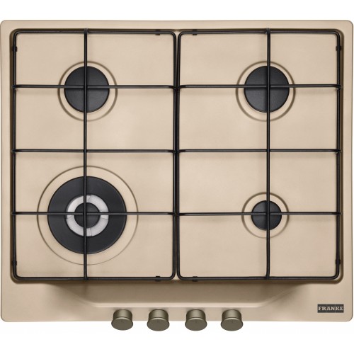 FRANKE Plita Gaz Rustic FCH 604 3G TC OA E Avena, 4 arzatoare, tripla coroana, gratare emailate, 60 cm