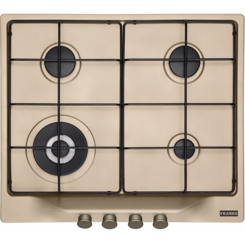 FRANKE Plita Gaz Rustic FCH 604 3G TC OA E Avena, 4 arzatoare, tripla coroana, gratare emailate, 60 cm