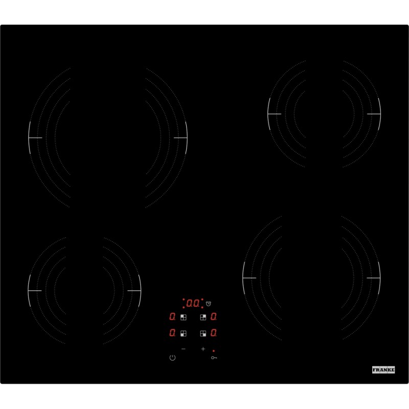 FRANKE Plita vitroceramica FRSM 604 C T BK, Sticla, negru, 4 zone gatit, Touch control, 60 cm