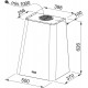 FRANKE Hota perete Smart Deco FSMD 508 WH, alb, 630 mᶾ/h, 50 cm, Comanda buton rotativ
