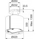 FRANKE Hota Smart Suspended/ tavan, FSMS F42 BK MATT, negru mat, Sticla, 740 mᶾ/h, Soft Touch
