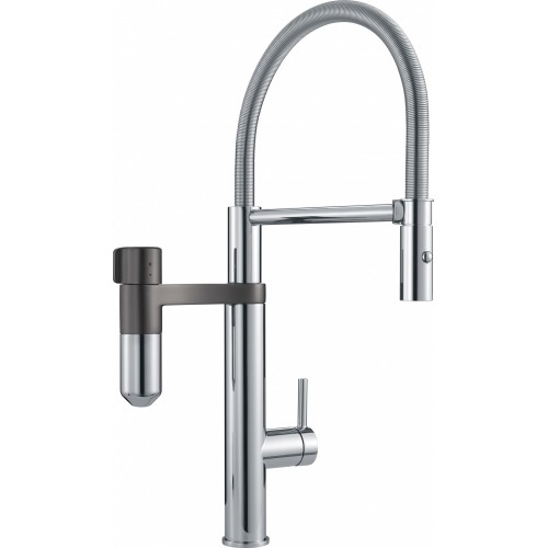FRANKE Baterie Vital Semi-Pro Crom/Gun Metal (baterie cu filtrare a apei), cu filtru de apa potabila