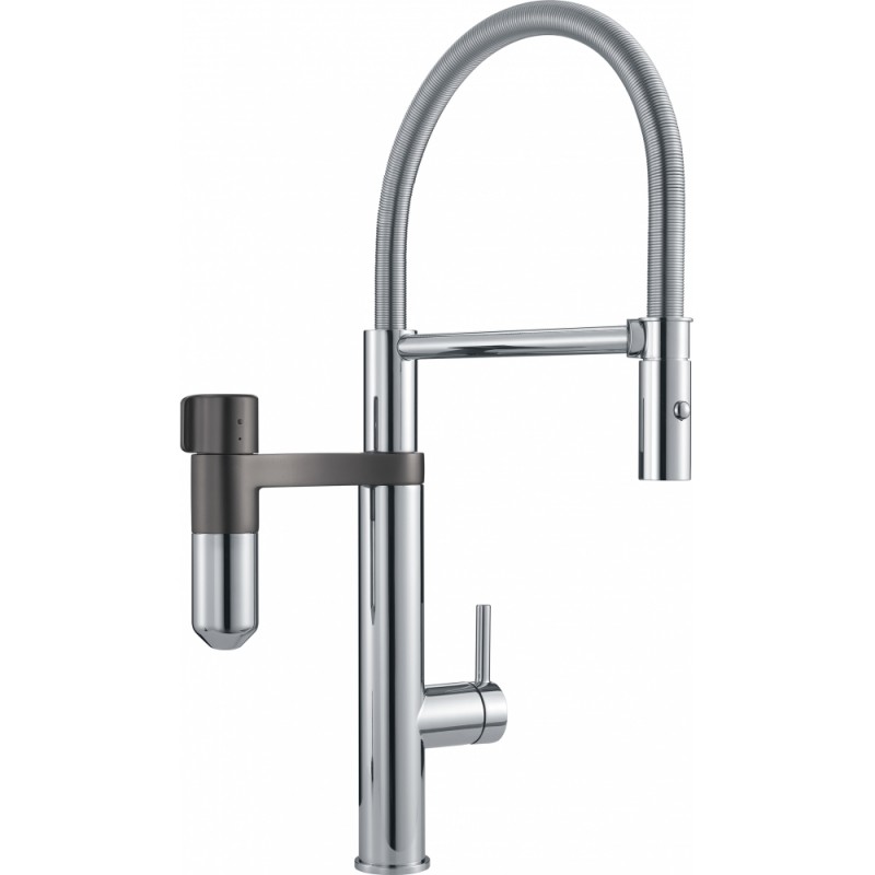 FRANKE Baterie Vital Semi-Pro Crom/Gun Metal (baterie cu filtrare a apei), cu filtru de apa potabila
