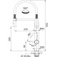 FRANKE Baterie Vital Semi-Pro Crom/Gun Metal (baterie cu filtrare a apei), cu filtru de apa potabila