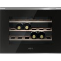 FRANKE Vitrina vin incorporabila Mythos FMY 24 WCR XS Inox, fata sticla neagra, 24 sticle, Rafturi Lemn, Display digital