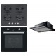 FRANKE Pachet Cuptor FSL 86 H BK + Plita FHNS 604 4G BK C  Cristal negru +Hota Telescopica FTC 601 BK/GL /2 Negru