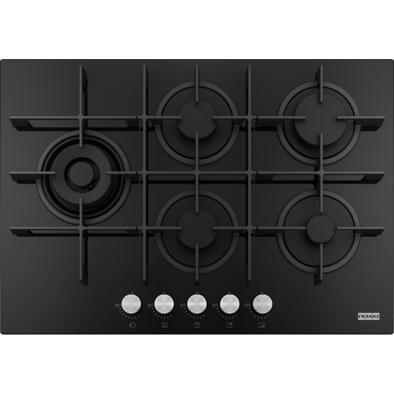FRANKE Plita gaz Maris FHMA 755 4G DCL BK C Nero 5 arzatoare, sticla,  gratare fonta, 73 cm