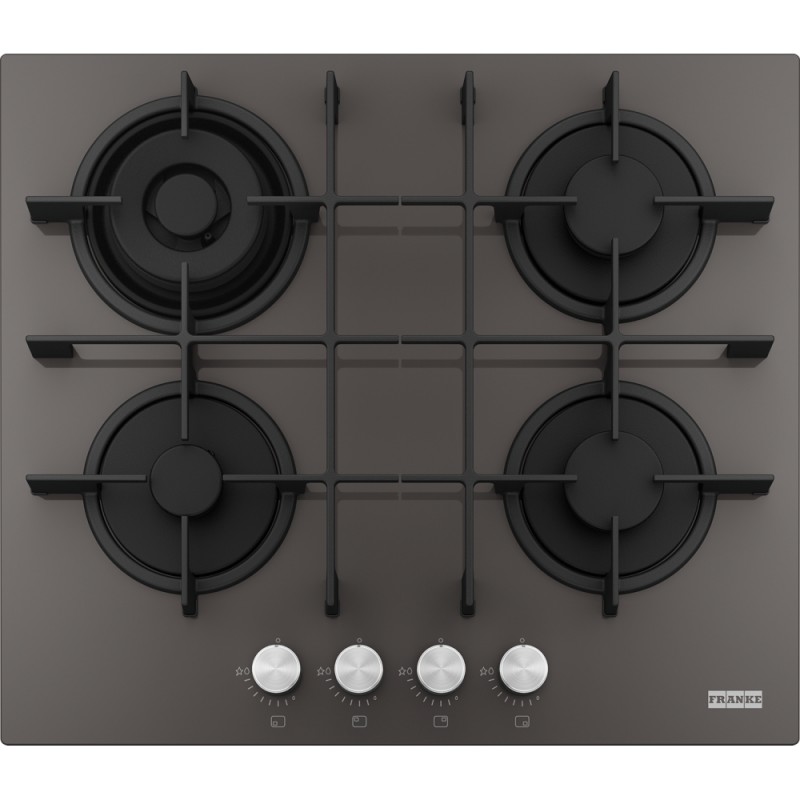 FRANKE Plita gaz Maris FHMA 604 3G DC SG C Slate Grey, 4 arzatoare, sticla,gratare fonta, 60 cm