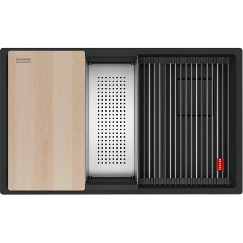 FRANKE Chiuveta Kubus 2 KNG PRO 120, Matte Black/ negru mat, montaj sub blat, accesorii incluse, 76 cm