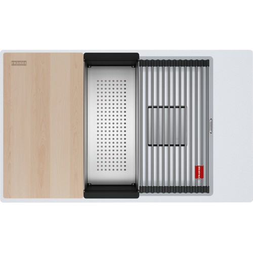 FRANKE Chiuveta fragranite Kubus 2 Pro KNG 110-62, Bianco/ Alb, montaj sub blat, accesorii incluse, 76 cm