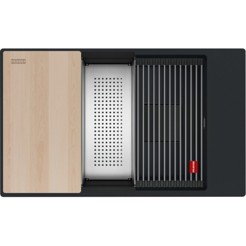 FRANKE Chiuveta fragranite Kubus 2 Pro KNG 110-62, Matte Black/ Negru mat, montaj sub blat, accesorii incluse, 76 cm