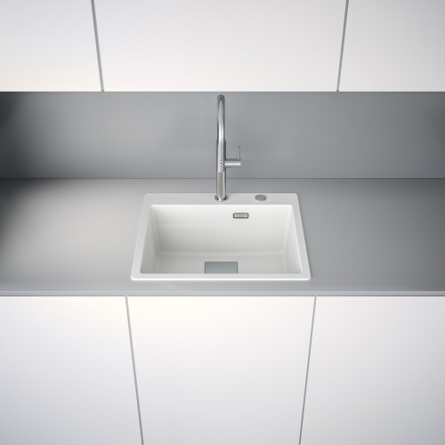 FRANKE Chiuveta Fragranite Kubus 2 Pro KNG 610-53, Bianco/ Alb, accesorii incluse, 59 cm