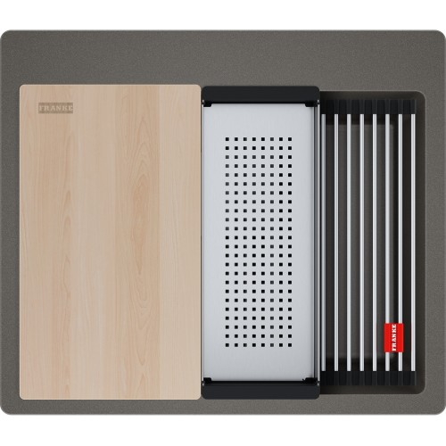 FRANKE Chiuveta Fragranite Kubus 2 Pro KNG 610-53, Slate Grey, accesorii incluse, 59 cm